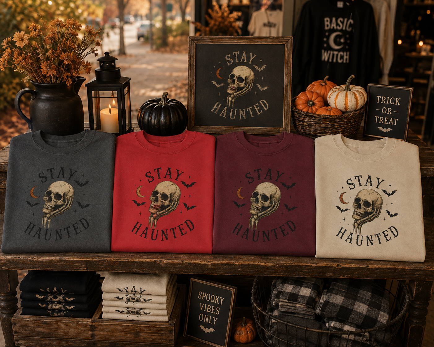 Stay Haunted Skull Sweatshirt