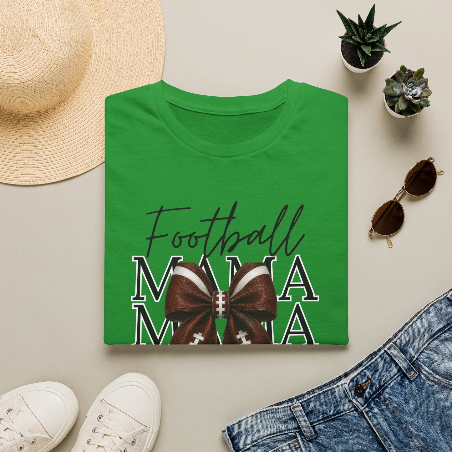 Bow Football Mama T-Shirt
