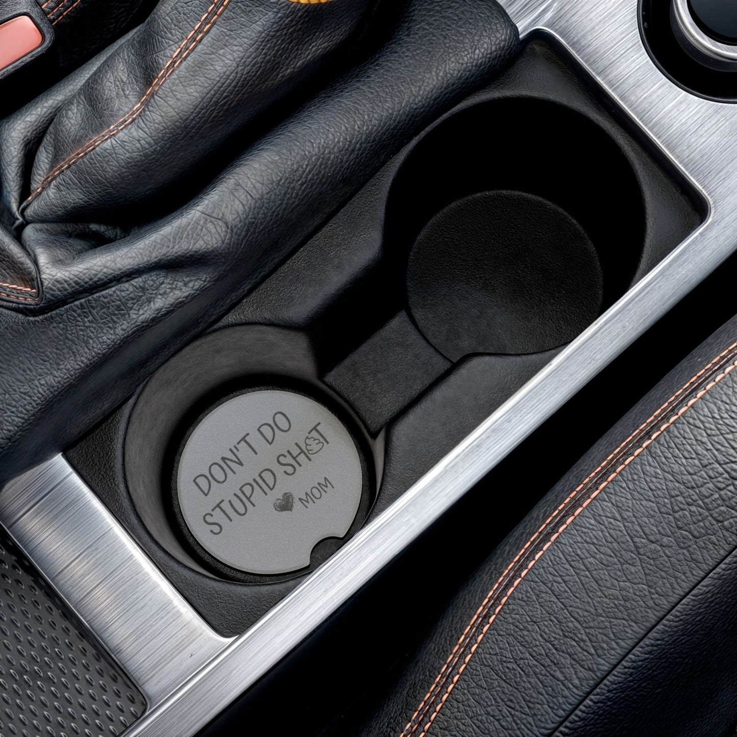 Soapstone Car Coaster — “Don’t Do Stupid Sh*t”