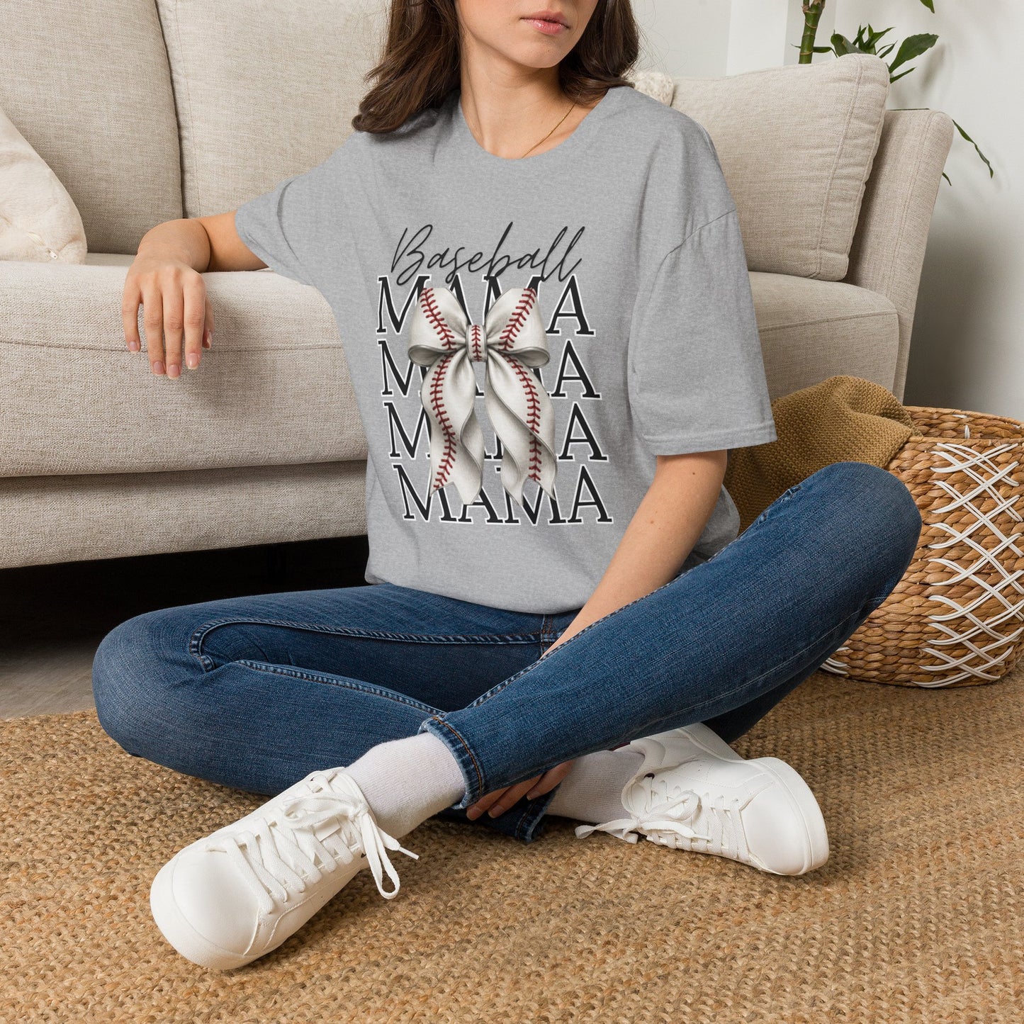 Bow Baseball Mama T-Shirt