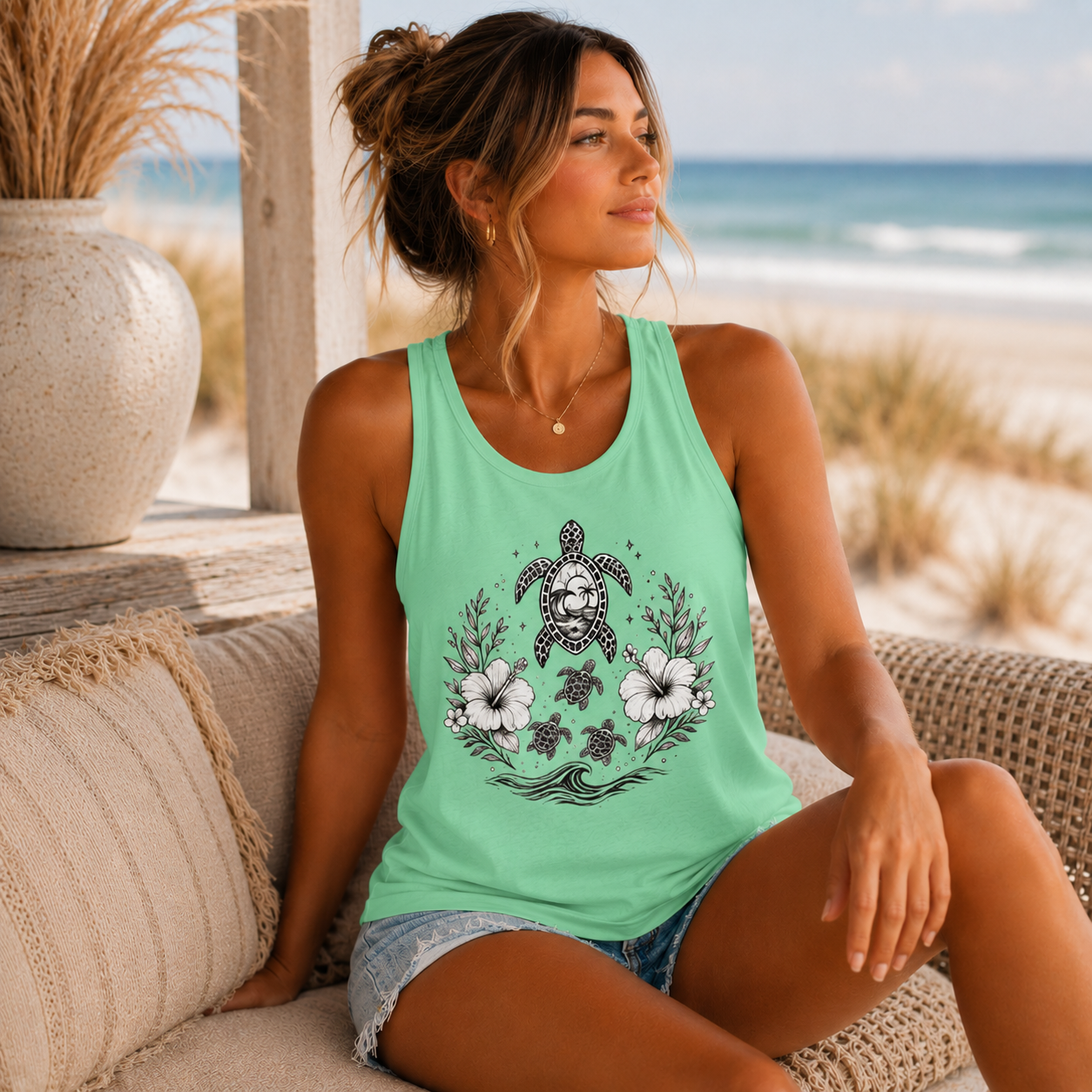 Sea Turtle - Women's Ideal Racerback Tank