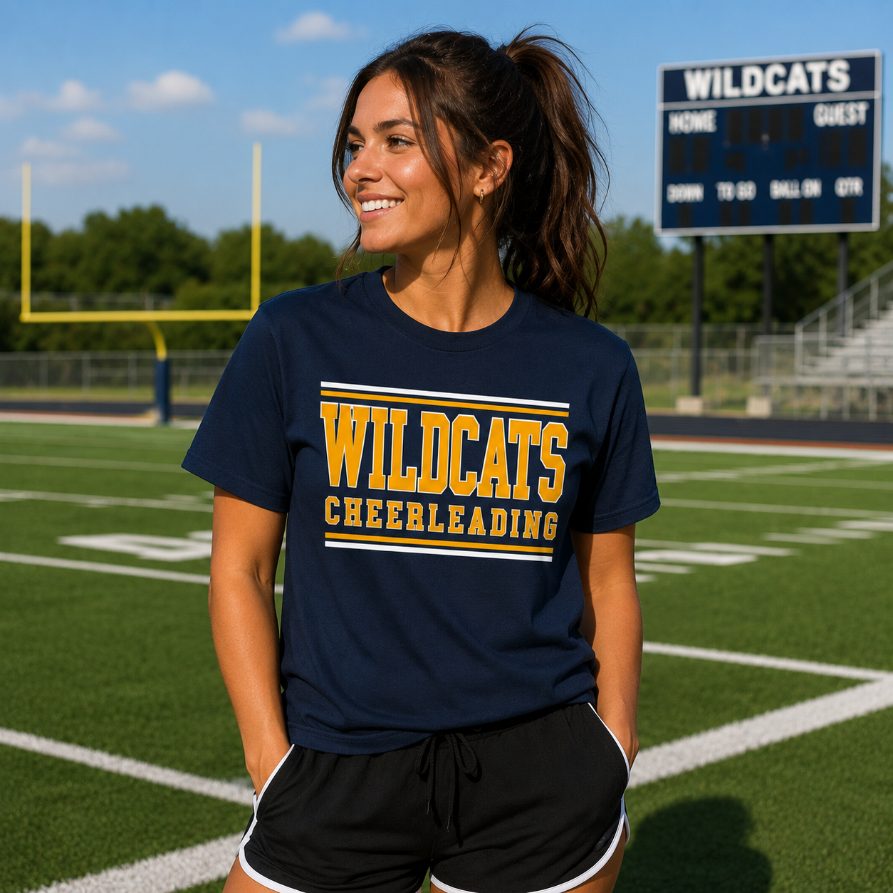 Wildcats Cheerleading T‑Shirt — School Spirit Cheer Tee