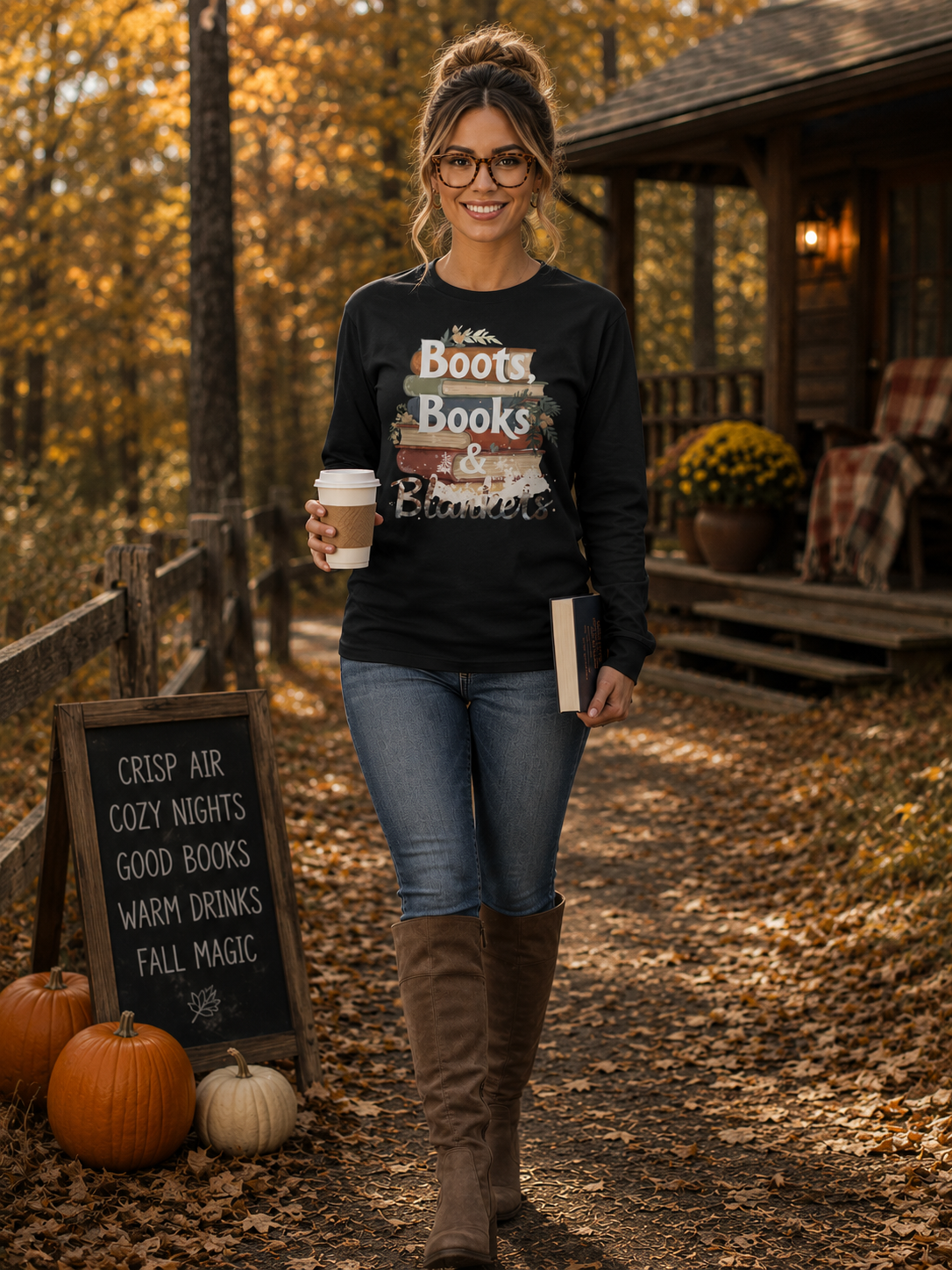 Boots, Books & Blankets Long Sleeve Tee
