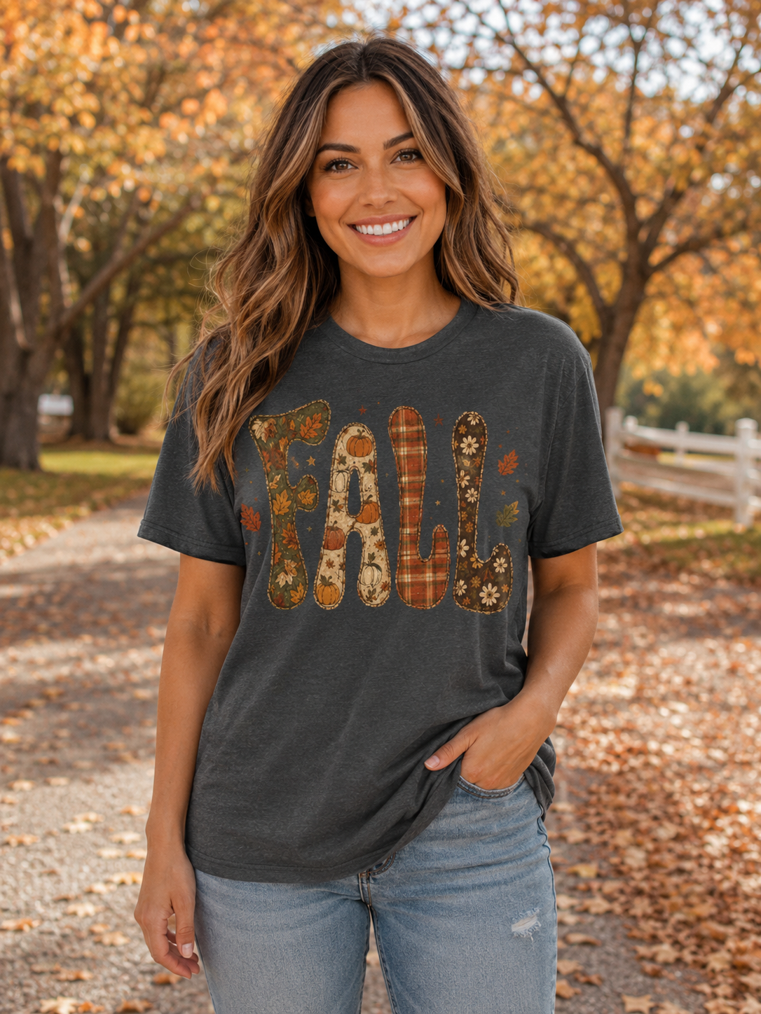 Cozy Autumn Leaves Graphic Tee