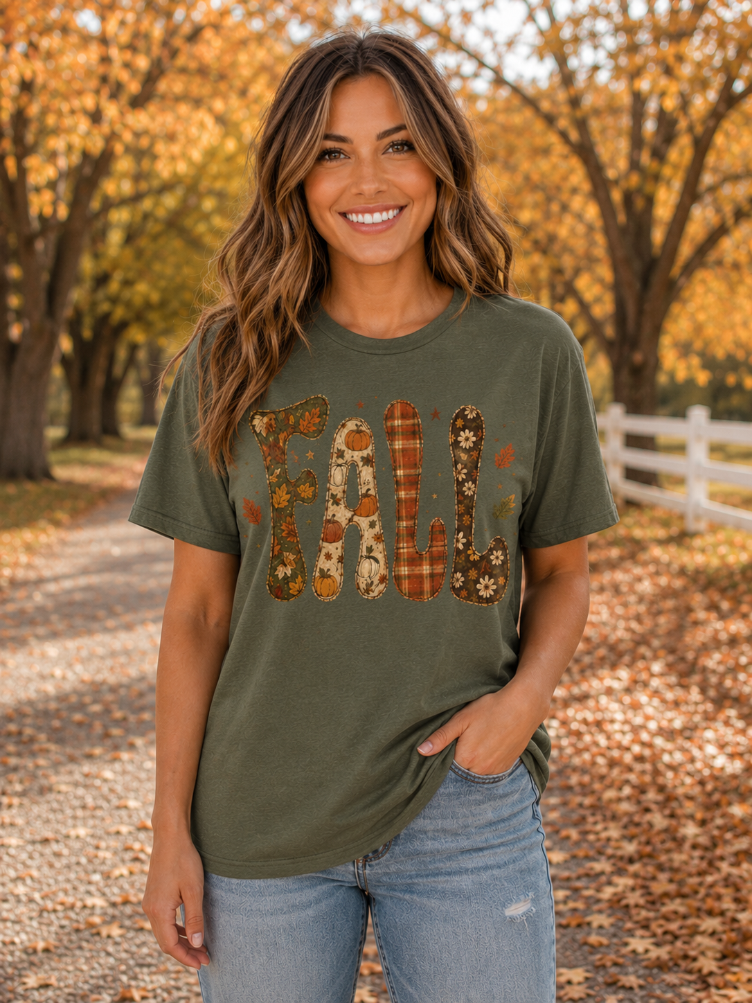 Cozy Autumn Leaves Graphic Tee