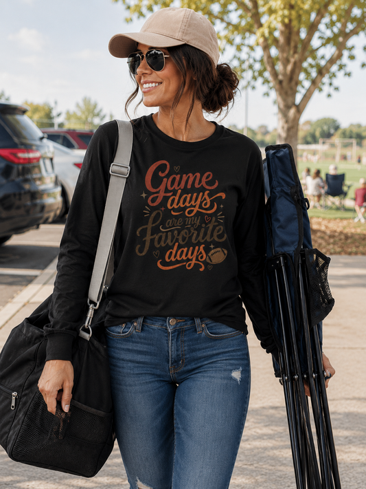 Game Days Are My Favorite Days Long Sleeve Tee