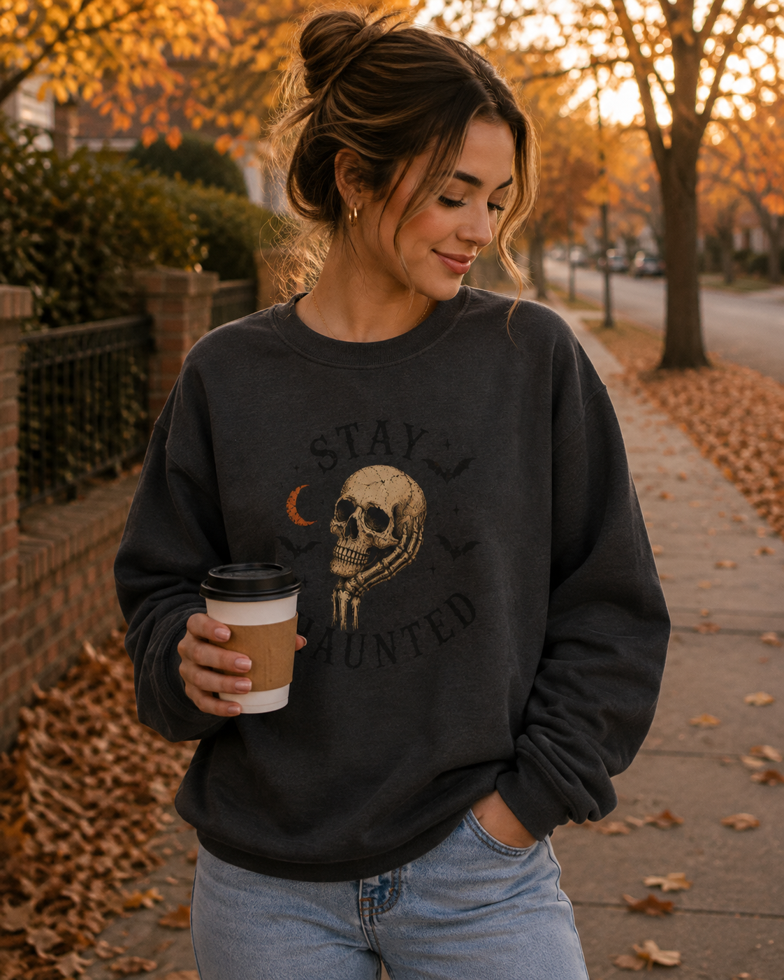 Stay Haunted Skull Sweatshirt
