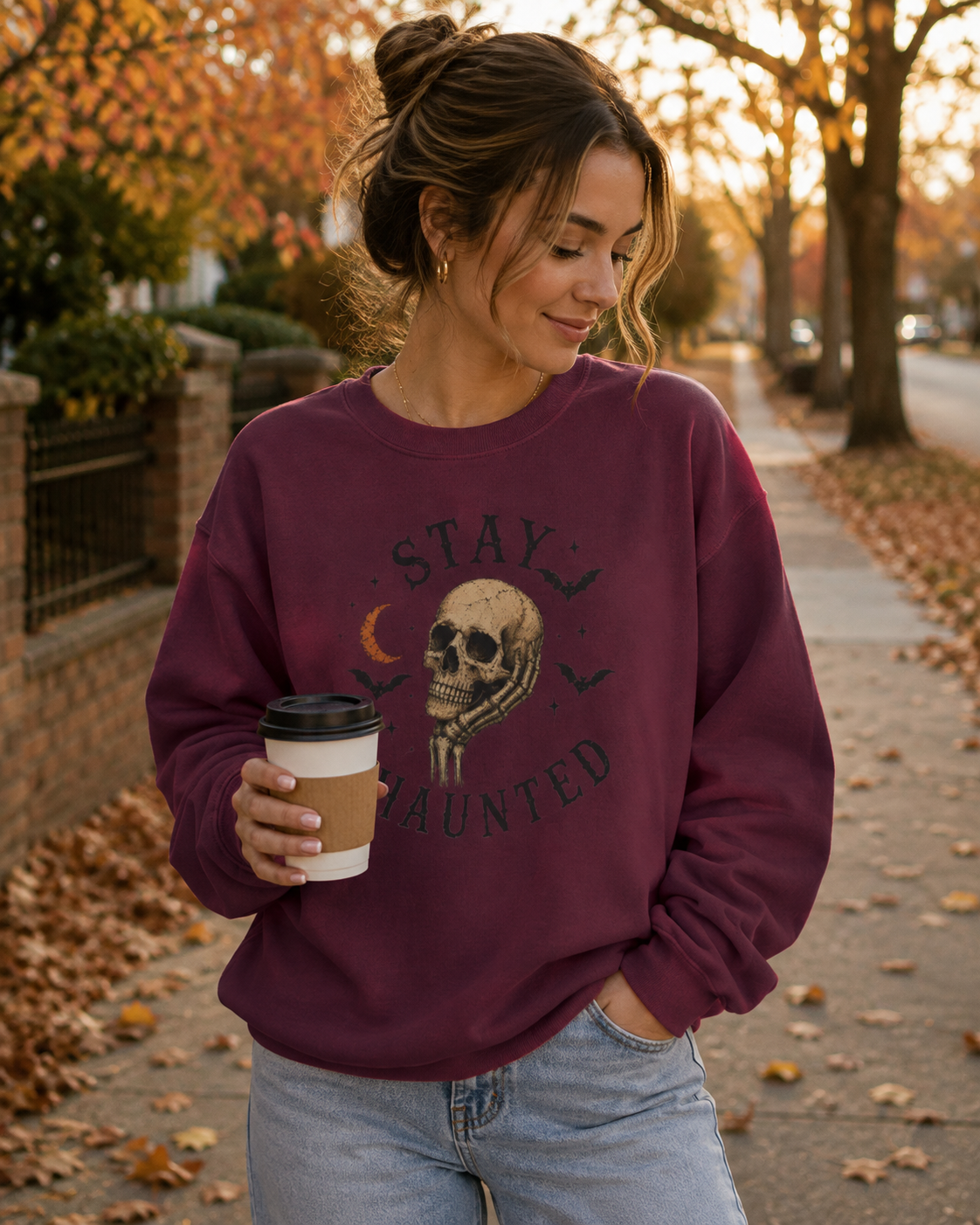 Stay Haunted Skull Sweatshirt