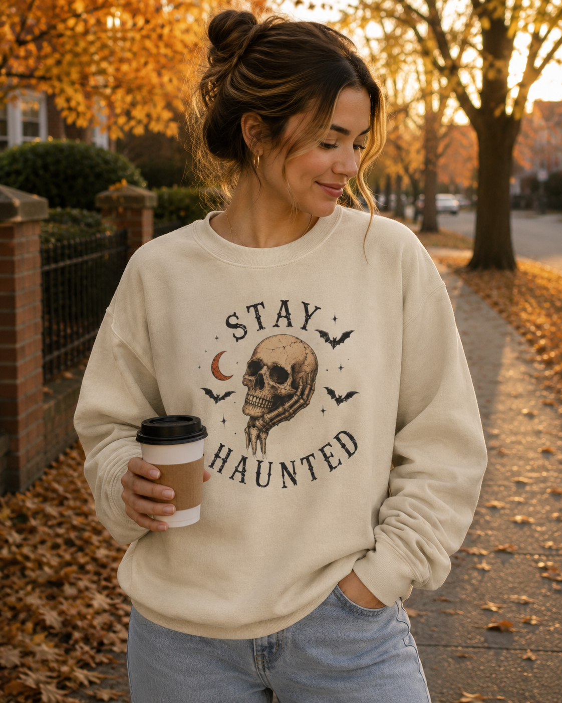 Stay Haunted Skull Sweatshirt