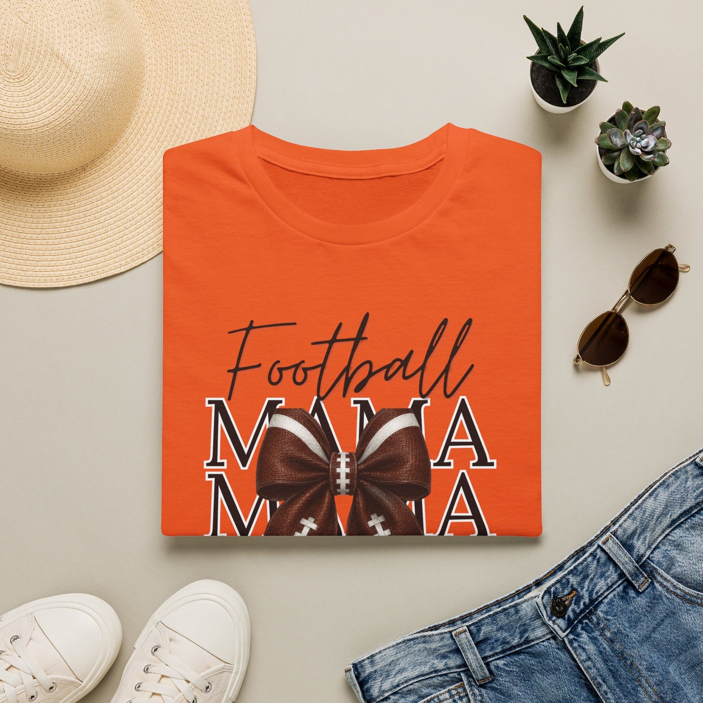 Bow Football Mama T-Shirt