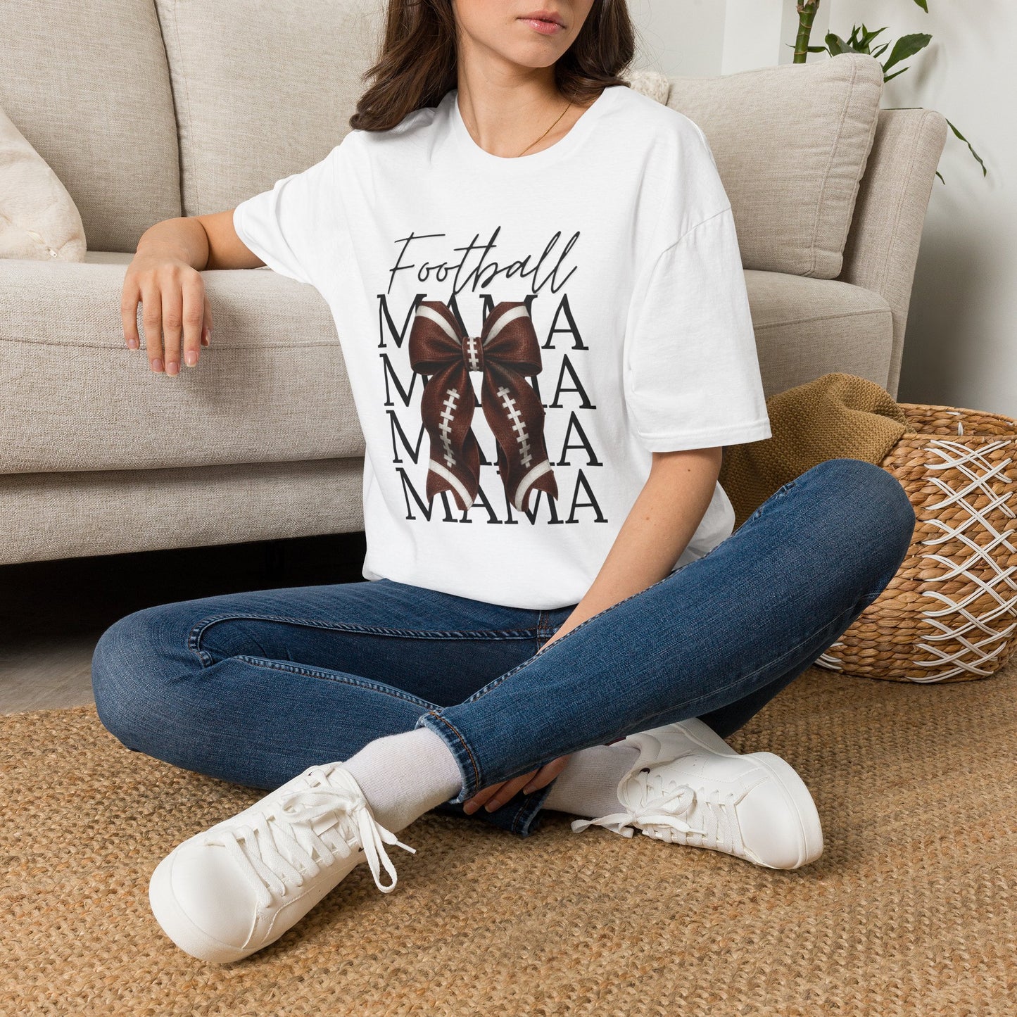 Bow Football Mama T-Shirt