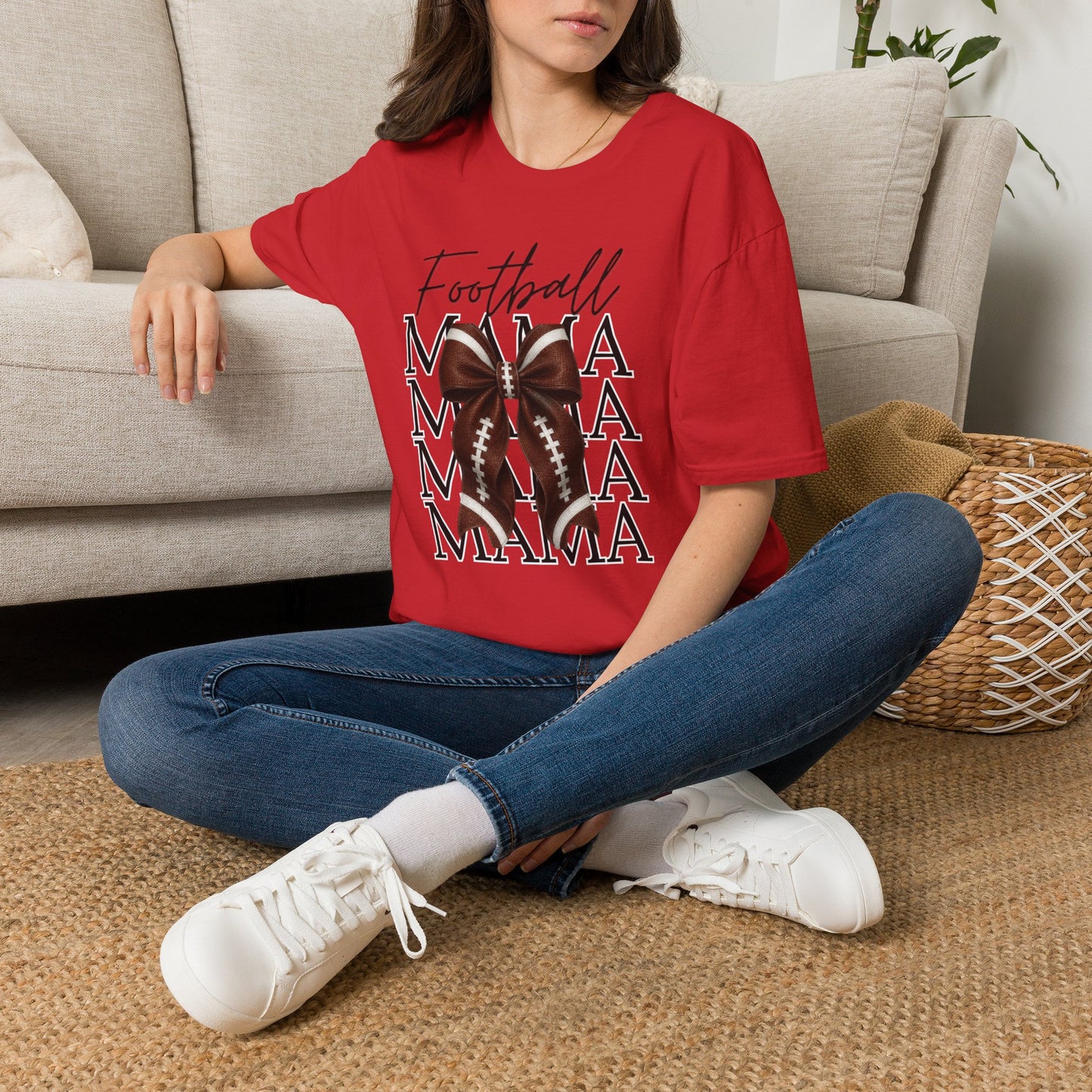 Bow Football Mama T-Shirt
