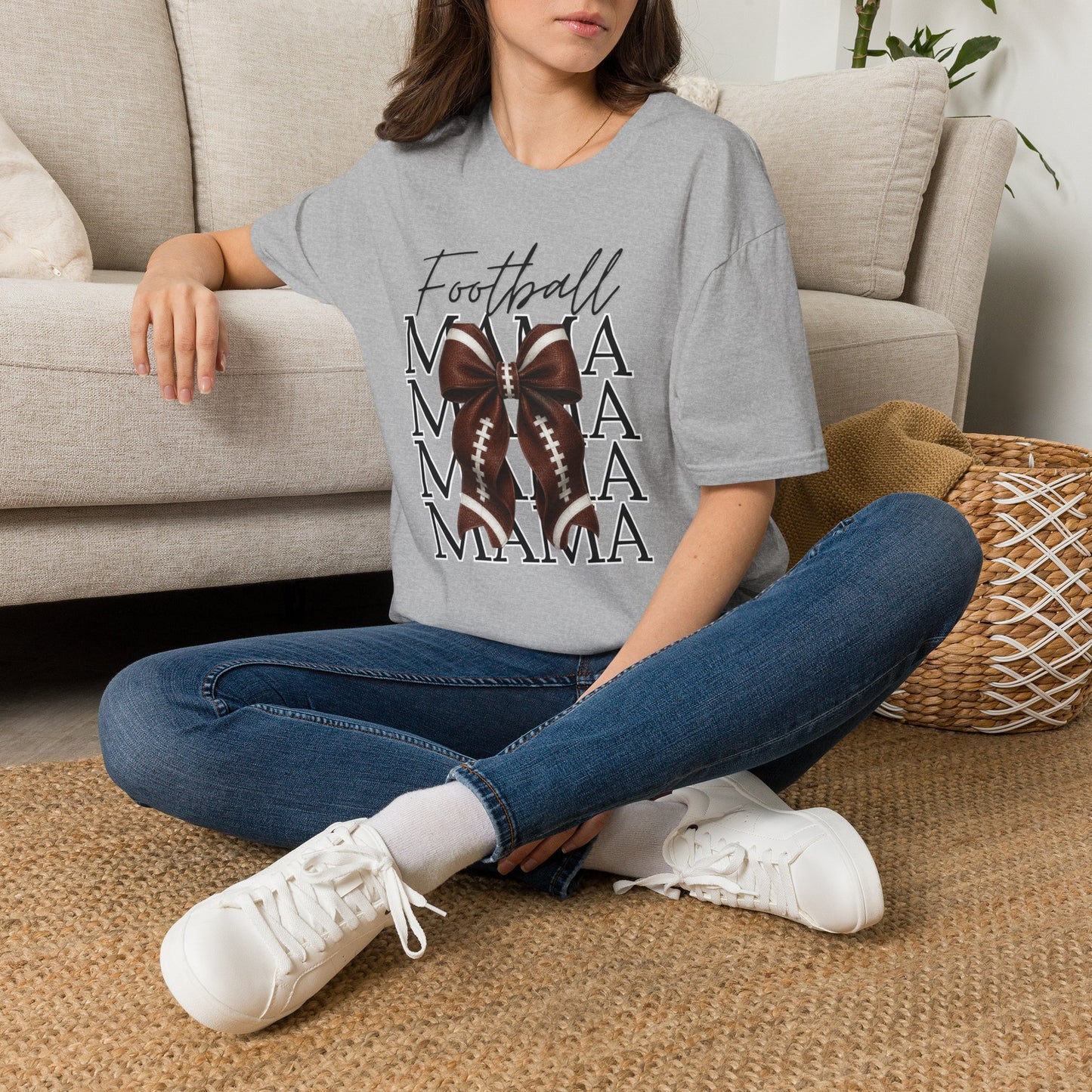 Bow Football Mama T-Shirt