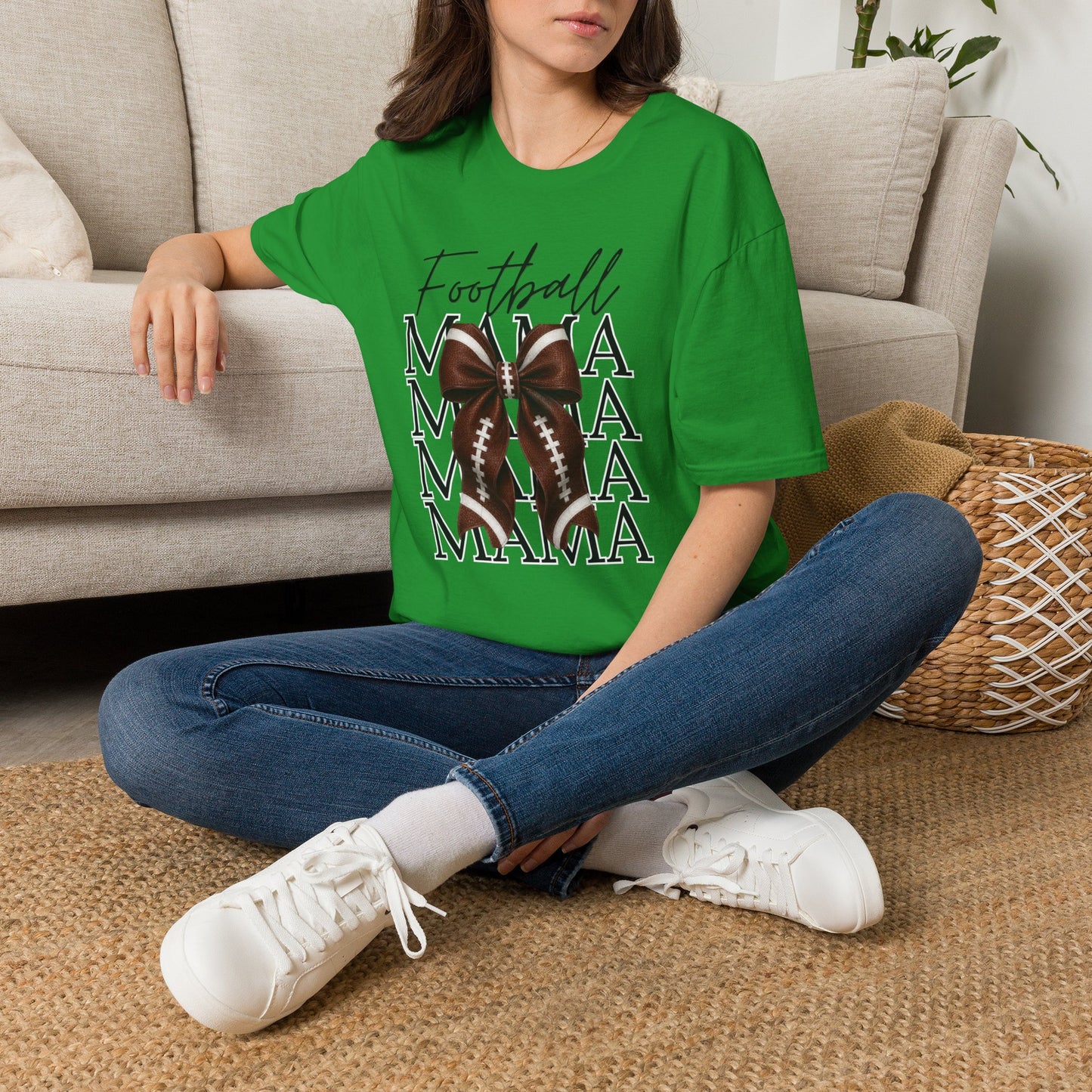 Bow Football Mama T-Shirt