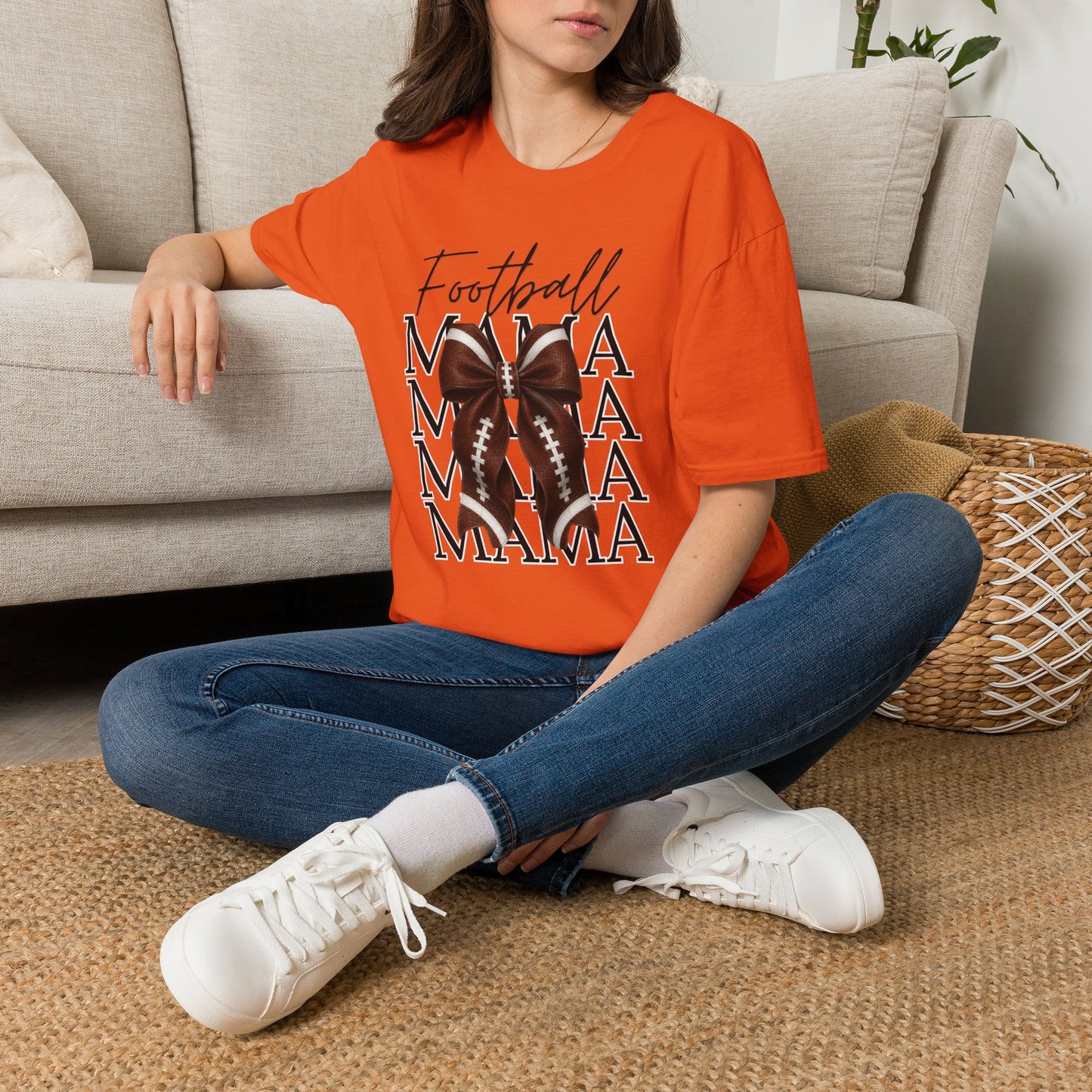 Bow Football Mama T-Shirt