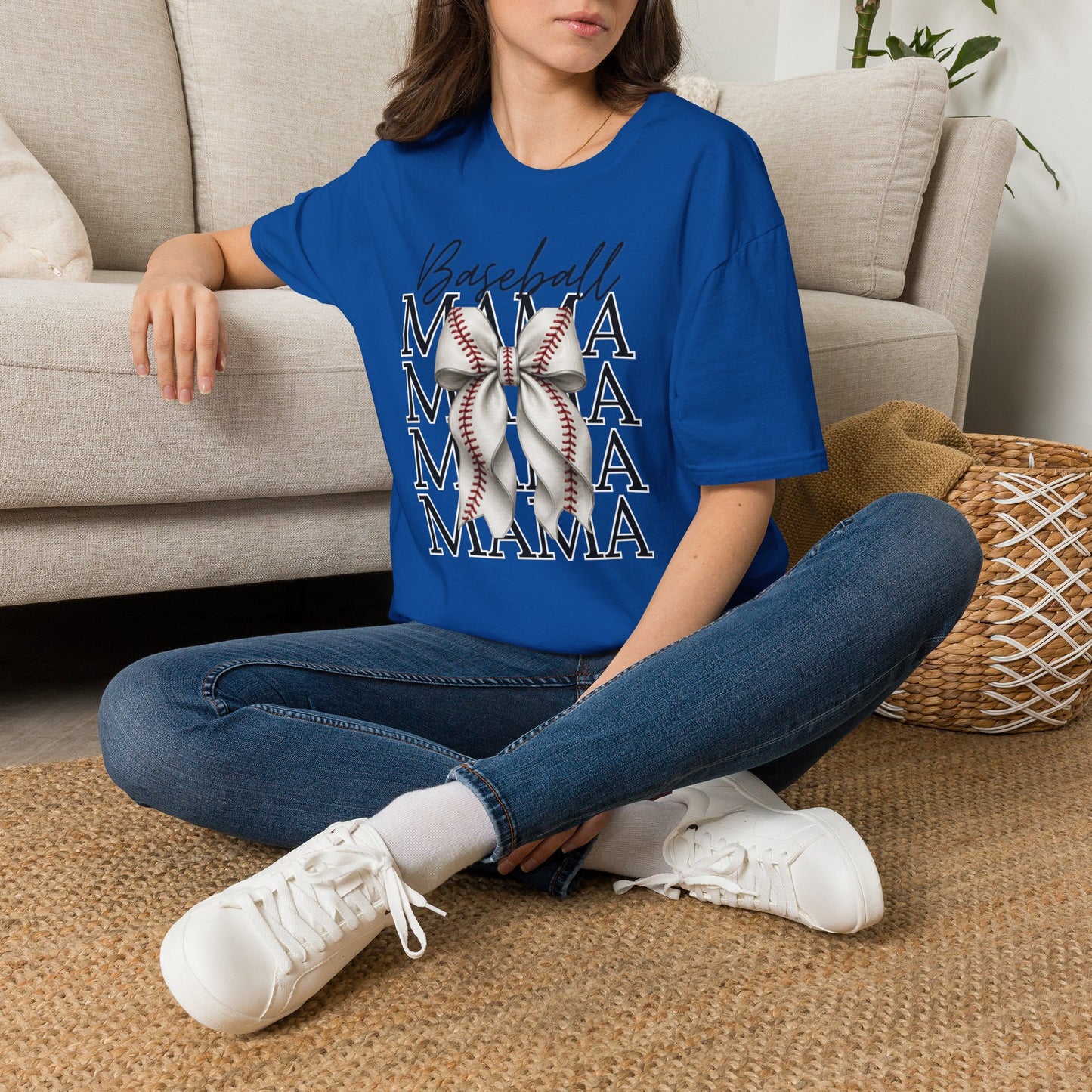 Bow Baseball Mama T-Shirt