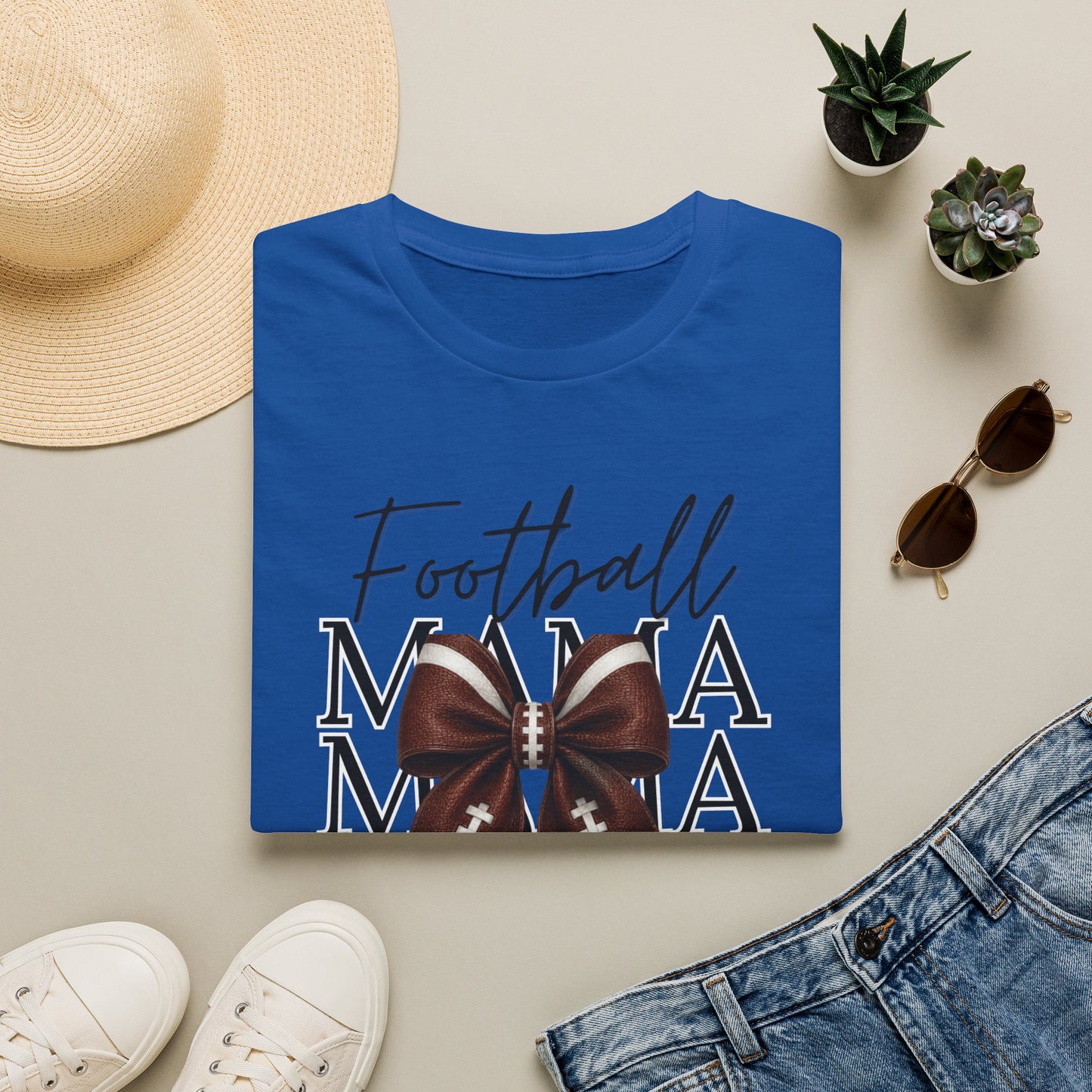 Bow Football Mama T-Shirt