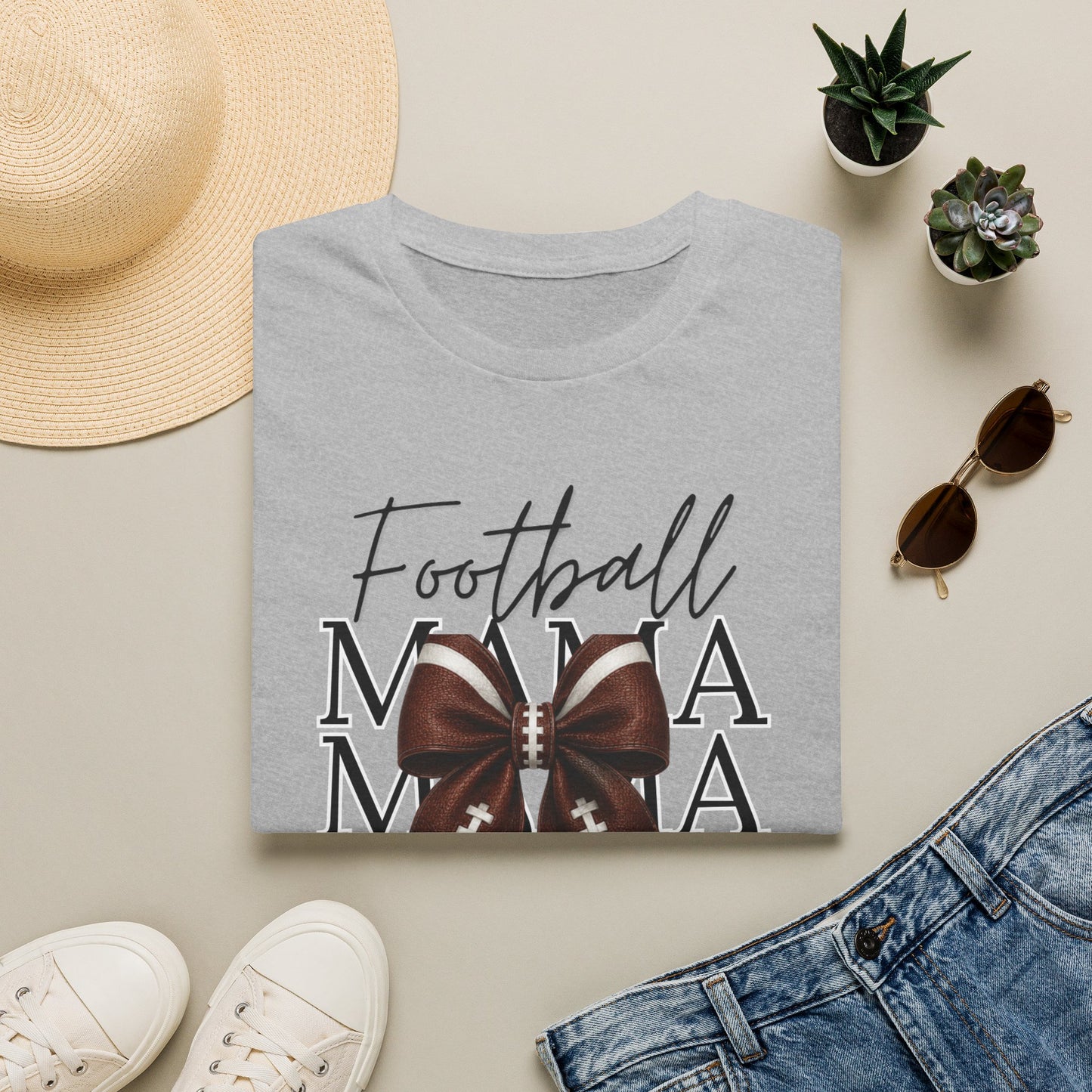 Bow Football Mama T-Shirt