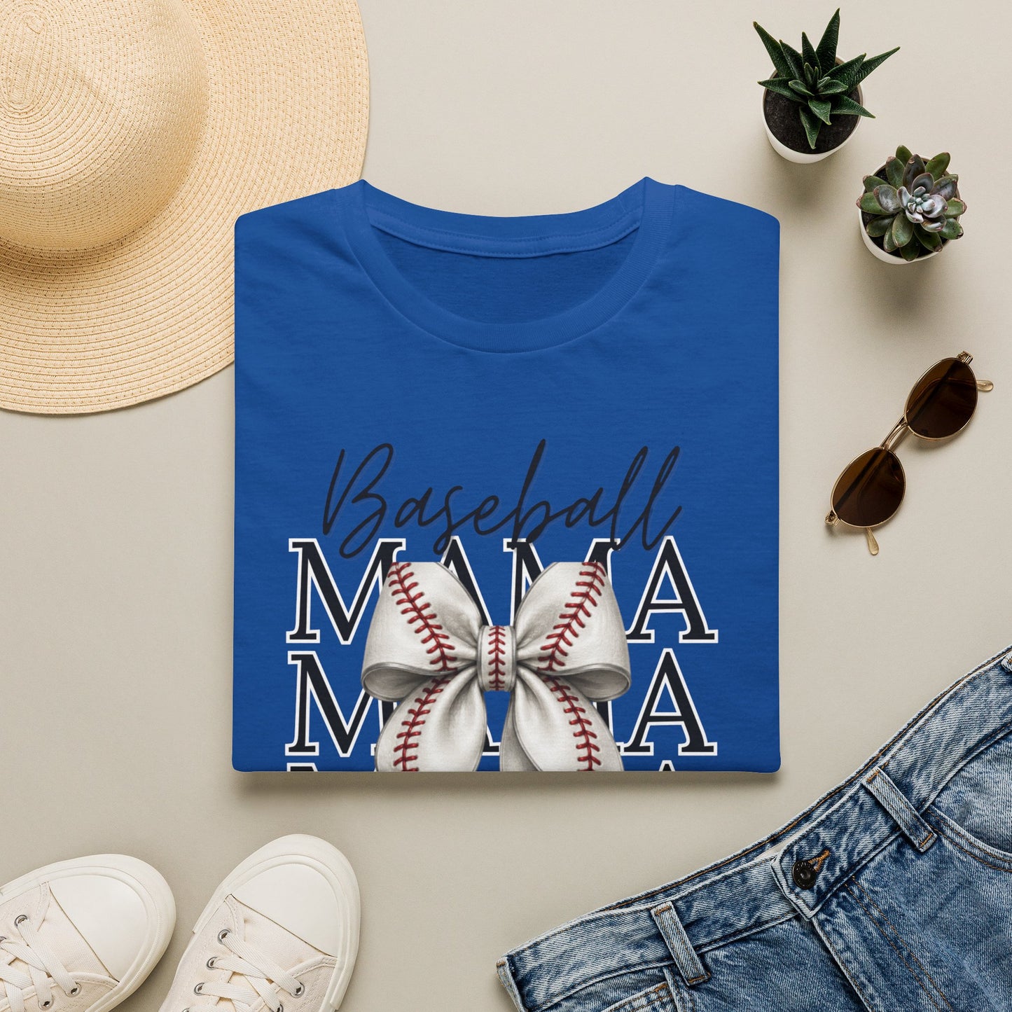 Bow Baseball Mama T-Shirt